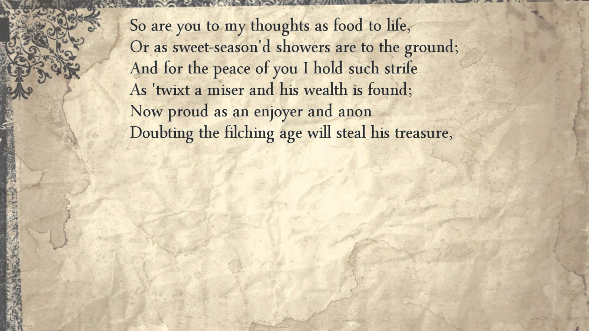 Sonnet 75 by William Shakespeare - Greatest Poems
